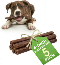 6-Inch Bully Sticks for Dogs   Rawhide-Free Dog Chews, 100 Grass-Fed Free-Range