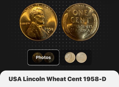 1958D Wheat, Red, Uncirc., DDO, DDR, Skull crack, Die Chip, L Rim, Condition✨! - Picture 1 of 18