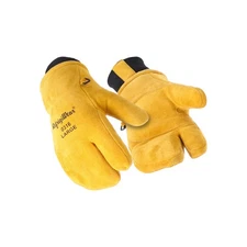 RefrigiWear Heavy-Duty 3-Finger Mitt with Double Cuff - Insulated Leather