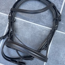 Cob Size Black Padded Bridle With Reins