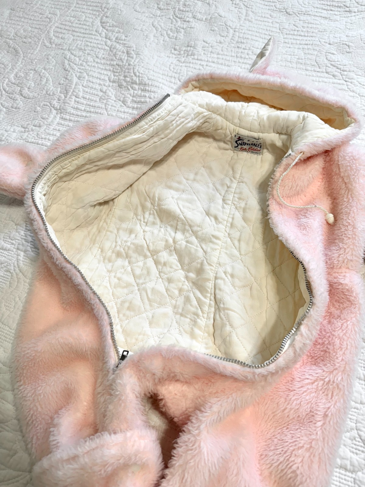 VTG 1950s Snoveralls by Kute Kiddies Pink Bunny Snow Suit Costume