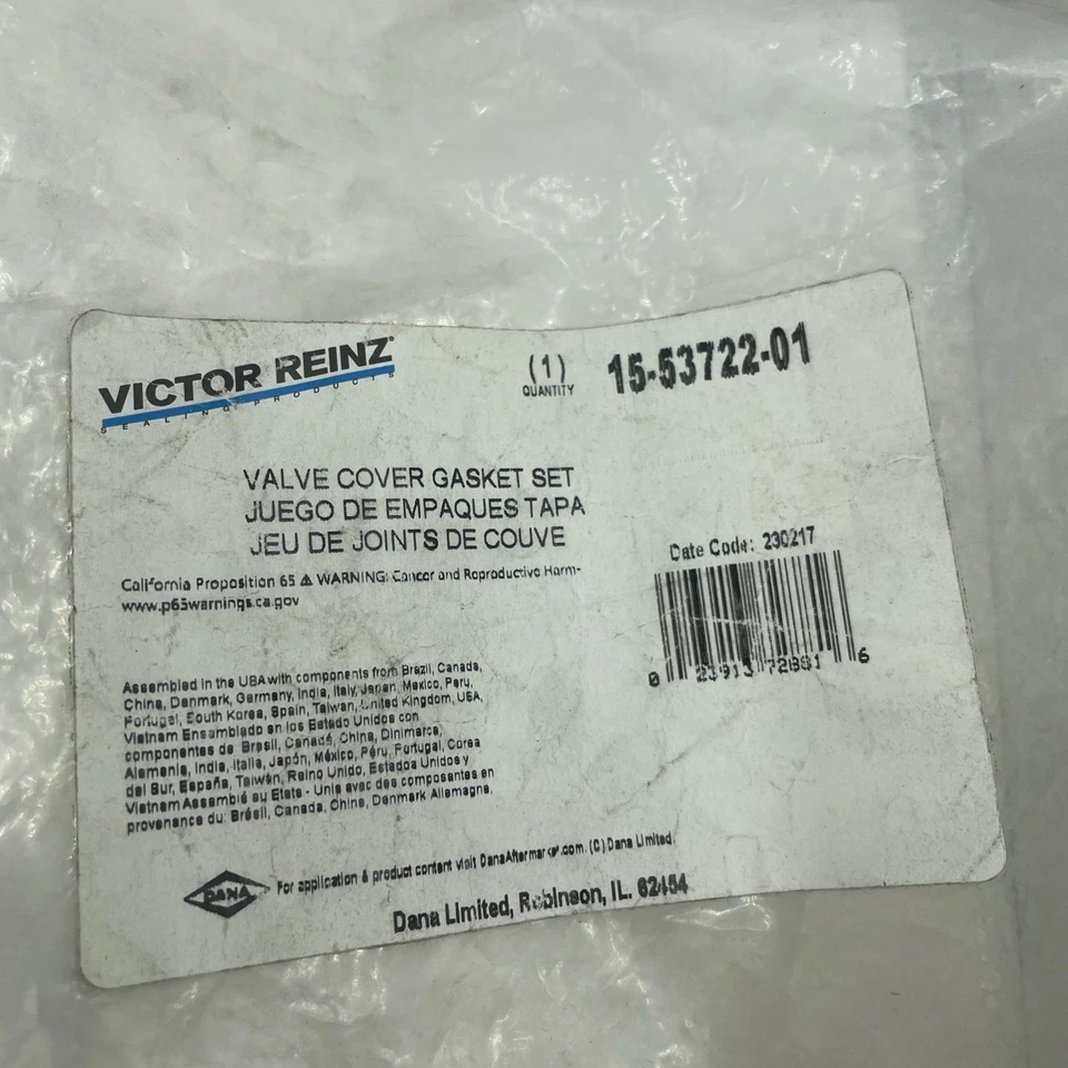 Juego de juntas de cubierta de válvula de motor VICTOR REINZ 15-53722-01 para Honda S2000 00-09 Foto 2 de 3