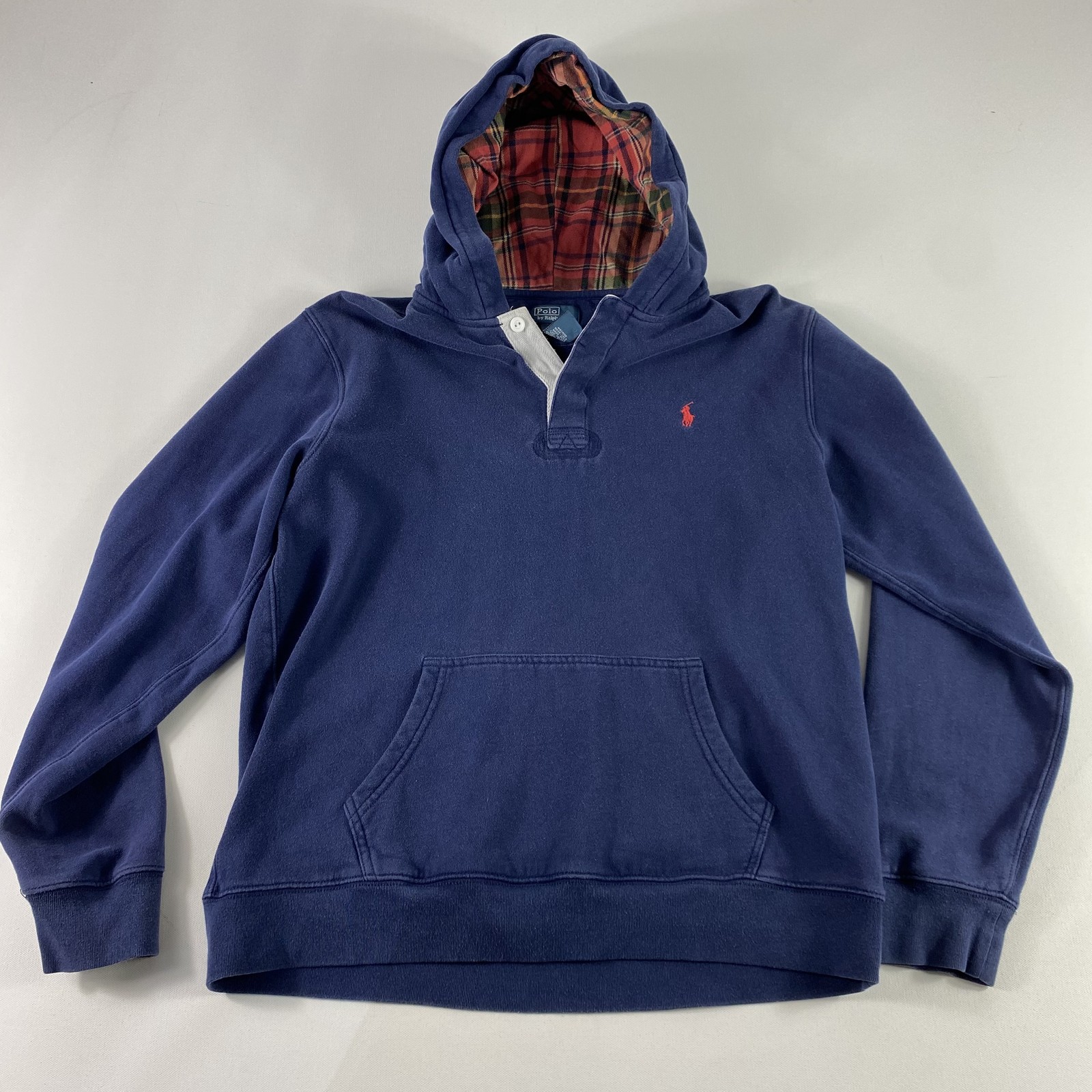 Polo Ralph Lauren Felpa con Cappuccio Ragazzo XL (18 20) Plaid Pullover Felpa Rugby Pony