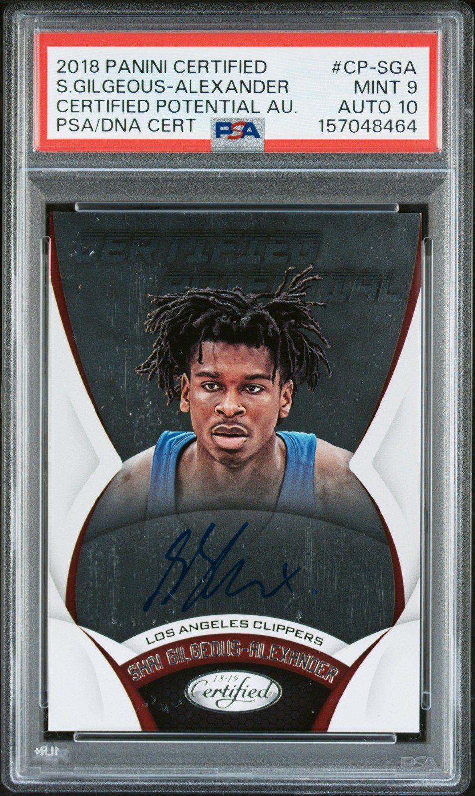 2018 PANINI CERTIFIED POTENTIAL SHAI GILGEOUS-ALEXANDER ROOKIE RC PSA 9 AUTO 10 view 1