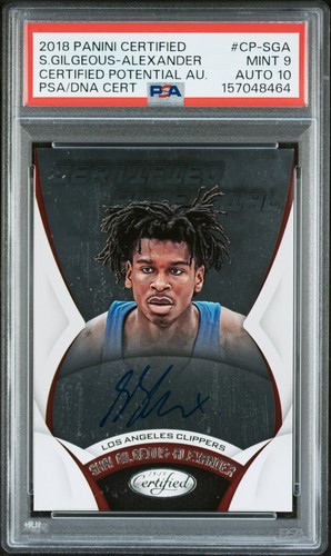 2018 PANINI CERTIFIED POTENTIAL SHAI GILGEOUS-ALEXANDER ROOKIE RC PSA 9 AUTO 10