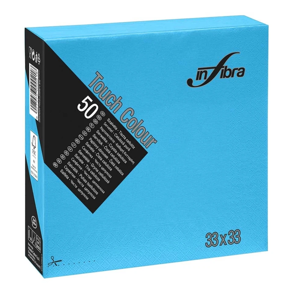 Tovaglioli Carta Touch 33x33 cm 50 pz Infibra - Colori Vari - Feste Ristorante - Immagine 4 di 4