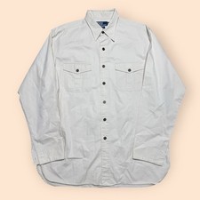 Vintage Polo Ralph Lauren 1990s Tobias Safari Shirt Large Twill Workshirt Beige