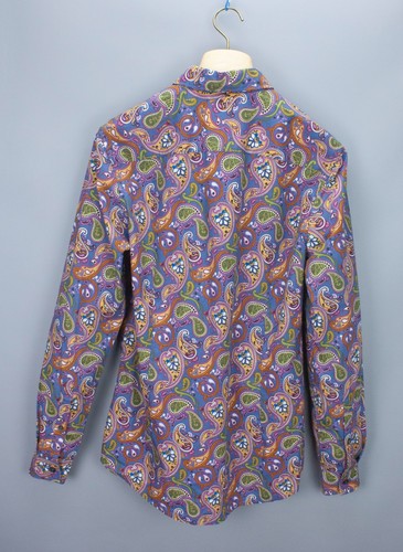 Pretty Green Paisley Multicolour Button Long Sleeve Mod Retro Shirt S Slim Fit - Picture 7 of 24