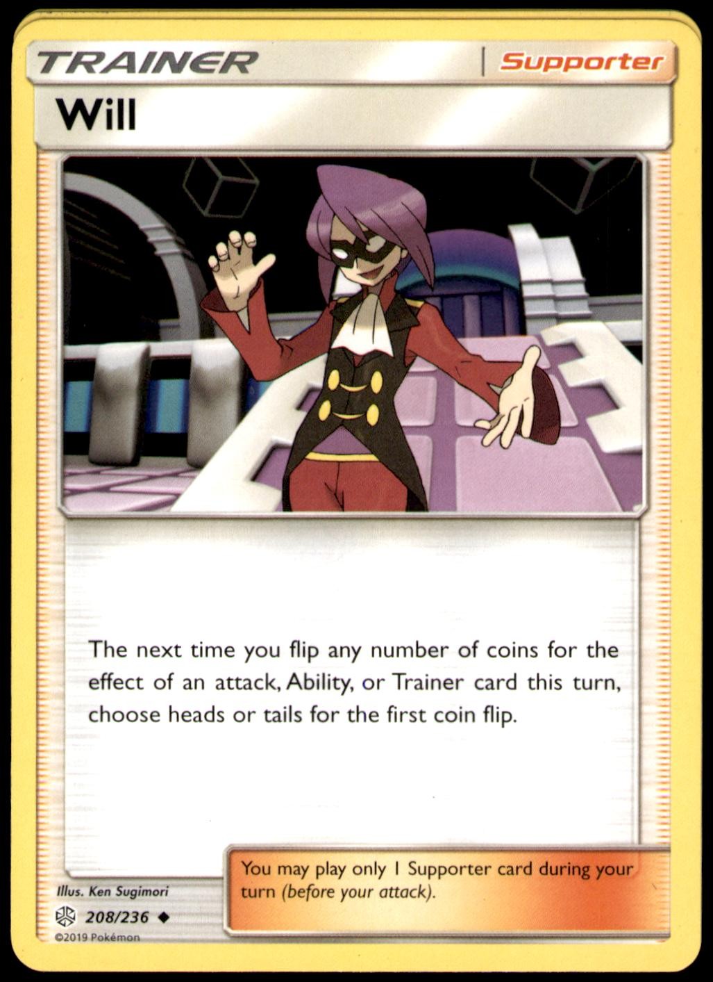 Will 208/236 Uncommon Cosmic Eclipse Pokemon Lightly Played