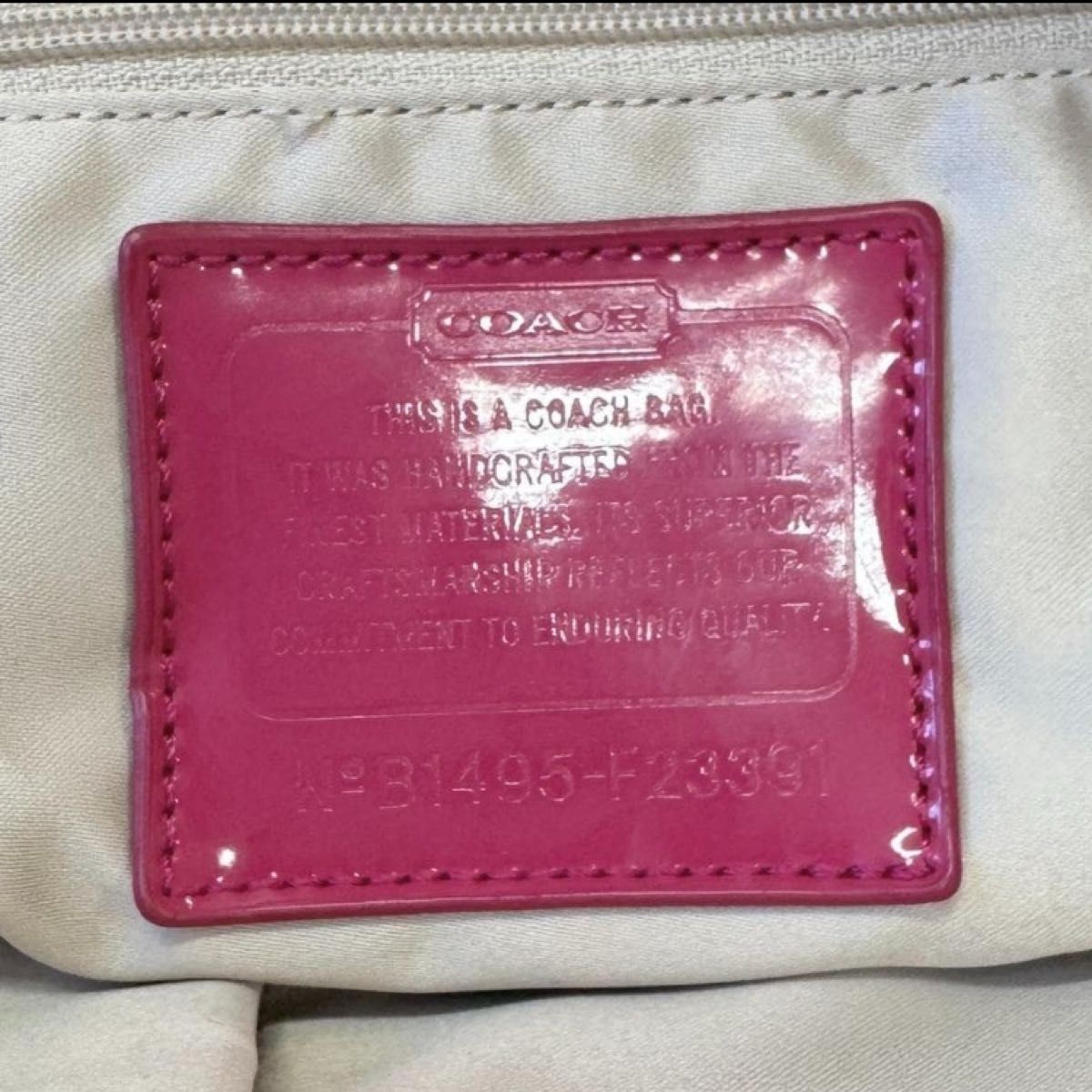 COACH Signature 2way Shoulder Bag Handbag Pink Beige Multi storage A4 11a thumbnail 11