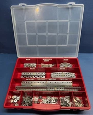 Vintage A. C. Gilbert Erector Parts Lot#1 in red container NEW LOWER PRICE!