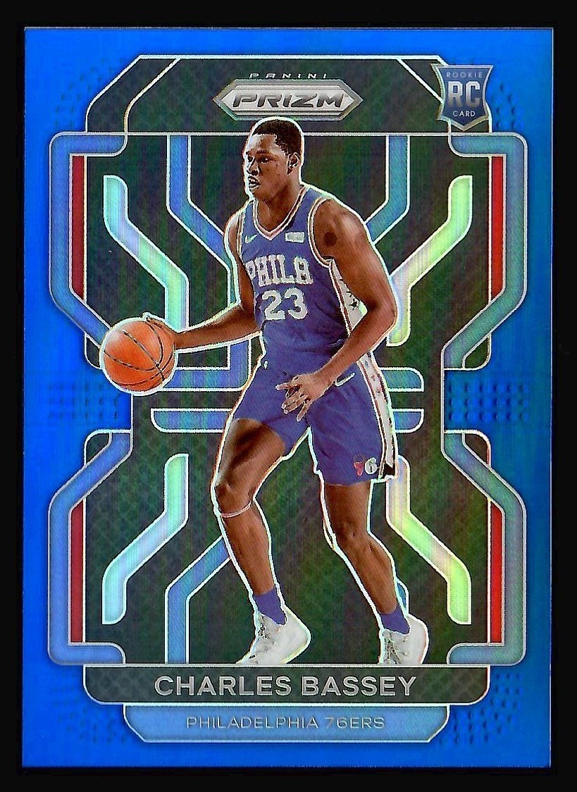 👀🔥 CHARLES BASSEY LAST # 199/199 RC BLUE PARALLEL 2021-22 PRIZM GS WARRIORS