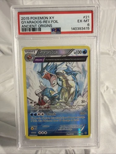 2015 Pokemon XY Ancient Origins Gyarados 21/98 Reverse Foil PSA 6
