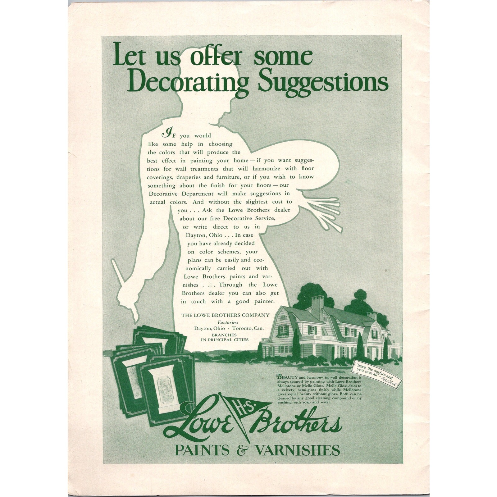 The Lowe Brothers Company Paints & Varnishes 1929 Magazine Clipping SI11