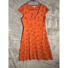Toad & Co Rosemarie Dress size medium orange organic cotton blend Cap Sleeve