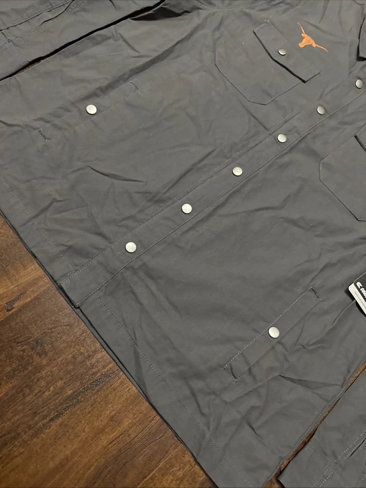Sobrecamisa de lona pizarra Colosseum Texas Longhorns talla grande nueva con etiquetas. C6 Foto 3 de 4