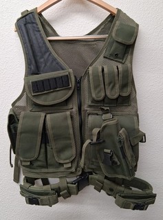Green Tactical Style Vest Magazine Pouches and Holsters