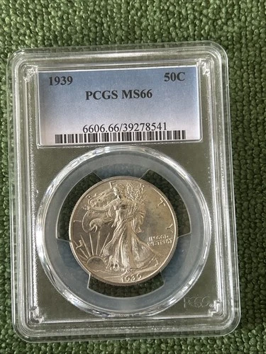 1939 Walking Liberty Half Dollar PCGS MS66 – Choice Gem Silver 50C