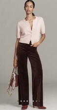 NWT Anthropologie The Colette Full-Length Velvet Pants by Maeve Brown Tall 24T 