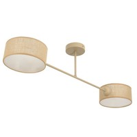 Deckenlampe Esszimmer Stoff Schirm Beige E27 Blendarm L:80 Cm Deckenleuchte Flur