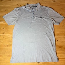 TravisMathew Mens Short Sleeve Polo Shirt Light Blue Golf Performance Size M