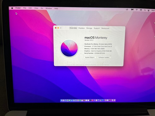 Apple MacBook Pro A1502 Early-2015 13" Retina i5 2,7GHz 8GB - Bild 3 von 6