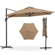 9 FT Cantilever Patio Umbrella Offset Hanging Umbrella w/Vented Top for Poolside