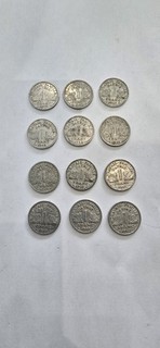 1 Franc État Français 1942 1943 1944 lot de 12 pièces de monnaie