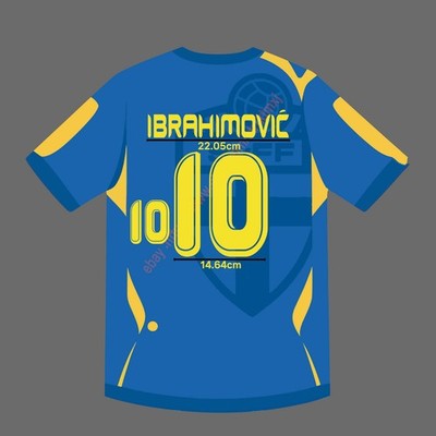 2006 Sweden Away Name Set   Ibrahimovic #10 Heat Transfer Patch | Fan Made Custo