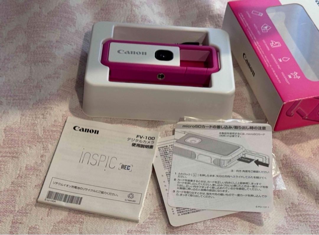Canon iNSPiC REC ピンク アソビカメラ FV-100 PINK Amazon.co.jp: Canon カメラ iNSPiC REC ピンク (小型/防水/耐久