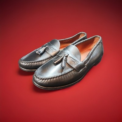 Allen Edmonds Maxfield Tassel Braided Black Loafers Shoes Size 11.5 Excellent