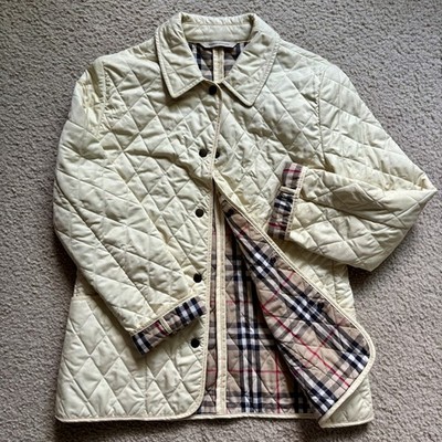 Burberry London Quilted Jacket Women s Small Cream Nova Check Lining