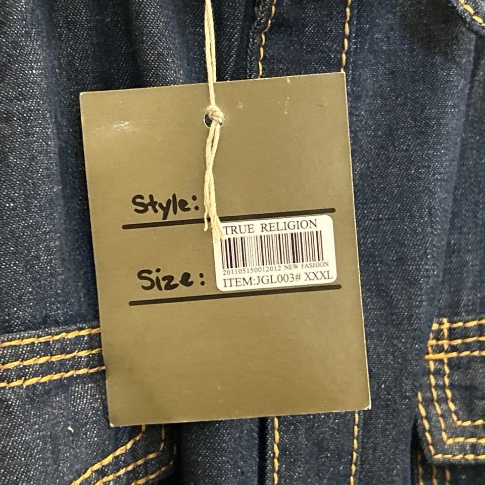 NUEVO CON ETIQUETAS True Religion Para hombres 3XL Super T Western Camisa Denim Perla A Presión Hecha en EE. UU. Foto 3 de 4