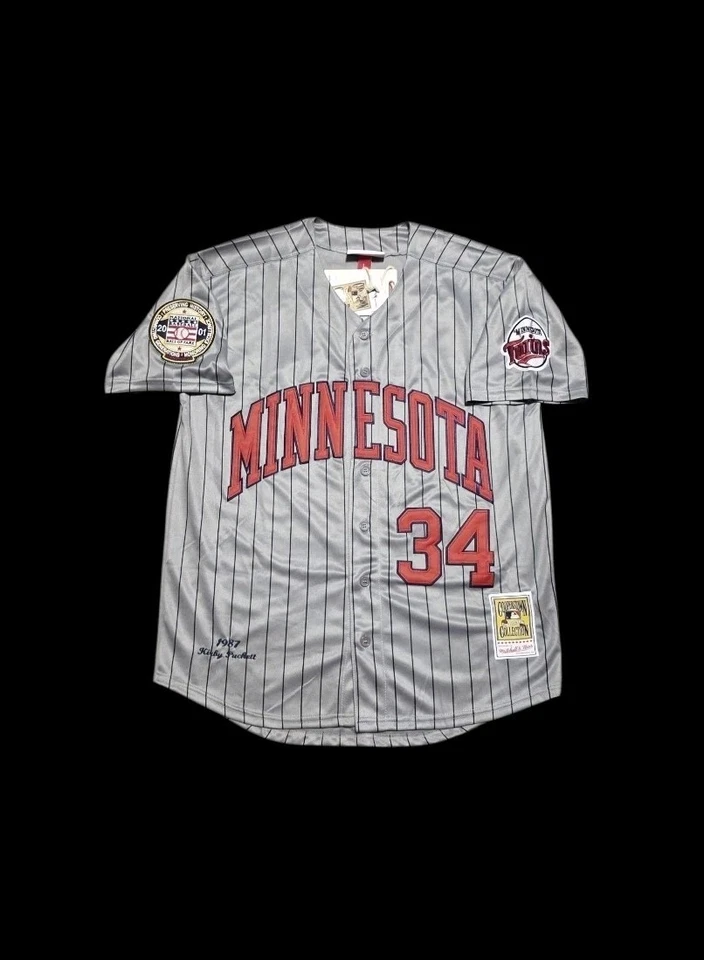 Camiseta Kirby Puckett Minnesota Twins cosida NUEVA con parche 2001 HOF ¡OFERTA! Foto 2 de 3