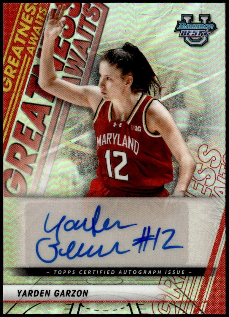2025-26 Bowman U Best #GA-YG Yarden Garzon Greatness Awaits Refractor Autograph