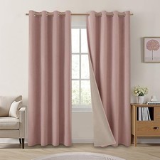 100 Blackout Curtains 2 Panels Linen Room 52"W x 84"L Pack of 2 Blush Pink