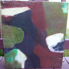 Abstract Expressionist Modernist MCM Vintage Oil Painting