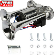 600DB Super Loud Dual Electric Air Horns Kit for Vehicles - with Compressor, App