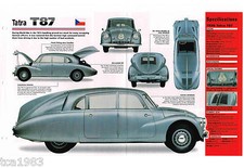 TATRA T87 / T-87 SPEC SHEET / Brochure / Prospekt: 1937,1938,1939,........