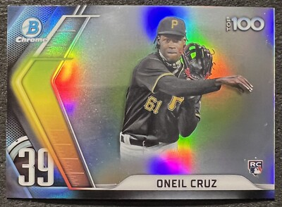 2022 BOWMAN CHROME ONEIL CRUZ (PIRATES) TOP 100 PROSPECTS 39 BTP-39 NM ...
