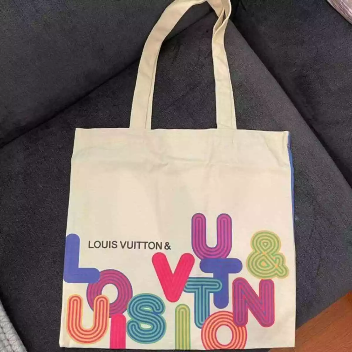 Lv canvas tote best sale bag