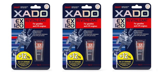 XADO EX120 gel REVITALIZANT FOR GASOLINE ENGINES 3 tubes SET - 9 ml XADO EX120 gel REVITALIZANT FOR GASOLINE ENGINES 3 tubes SET - 9 ml