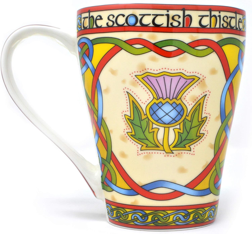 The Scottish Thistle Celtic Mug 13 oz (Mug with Gift Box)