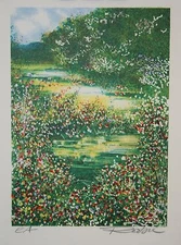 Raphael ROBIC - Original Lithograph Signed - Water Garden In Giverny 3