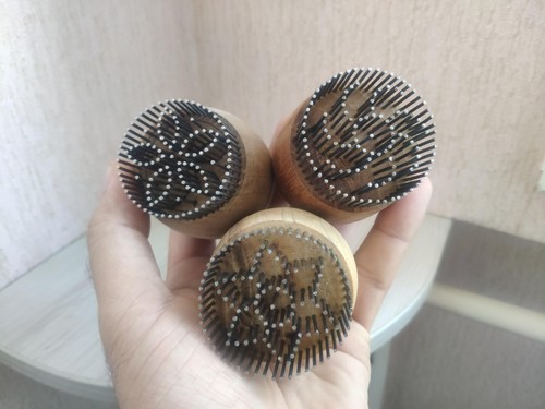 Lote de 3 estampillas tradicionales de pan uzbeko (chekich) para hermosos patrones 5 cm#3 - Imagen 9 de 9