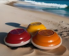 Vintage Tupperware Children  s Toy Plastic Bowls Lot Of Three Orange, Red  Yello