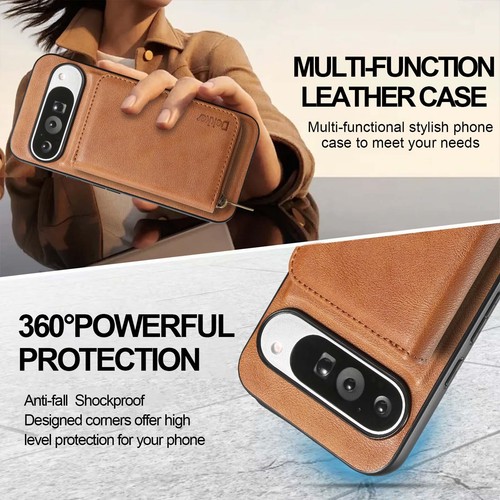 Für Google Pixel 9 Pro XL/8/8A Magnet Leder Abnehmbarer Reißverschluss Brieftasche Hülle  - Bild 6 von 14