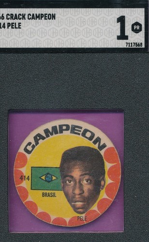 FLOATING PELE 1966 CRACK CAMPEON #414 SOCCER FUTBOL DISC GRADED SGC 1 POOR TPHLC