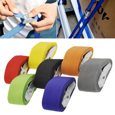1PC Pack Cam Tie Down Strap Cargo Lash Luggage Bag Belt With Metal Buckle