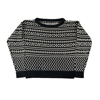 American Apparel Long Sleeve Geometric Pattern Sweater Retro Womens M/L Normcore